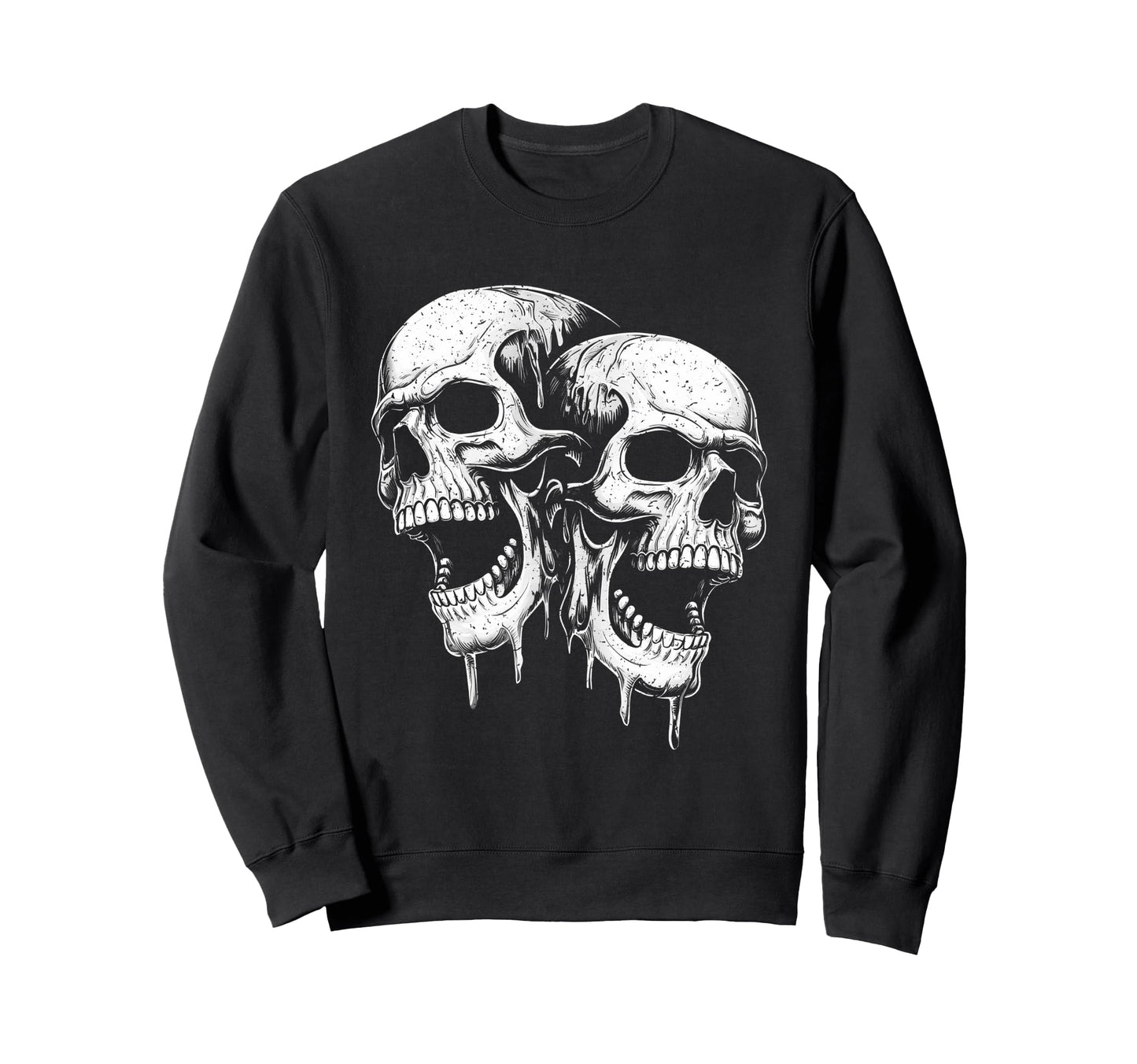 Screaming Skull Skulls Grunge 90S Sweatshirt - Graphic Print for Adults - T-Shirt, Sweatshirt, Hoodie