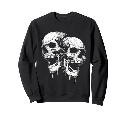 Screaming Skull Skulls Grunge 90S Sweatshirt - Graphic Print for Adults - T-Shirt, Sweatshirt, Hoodie