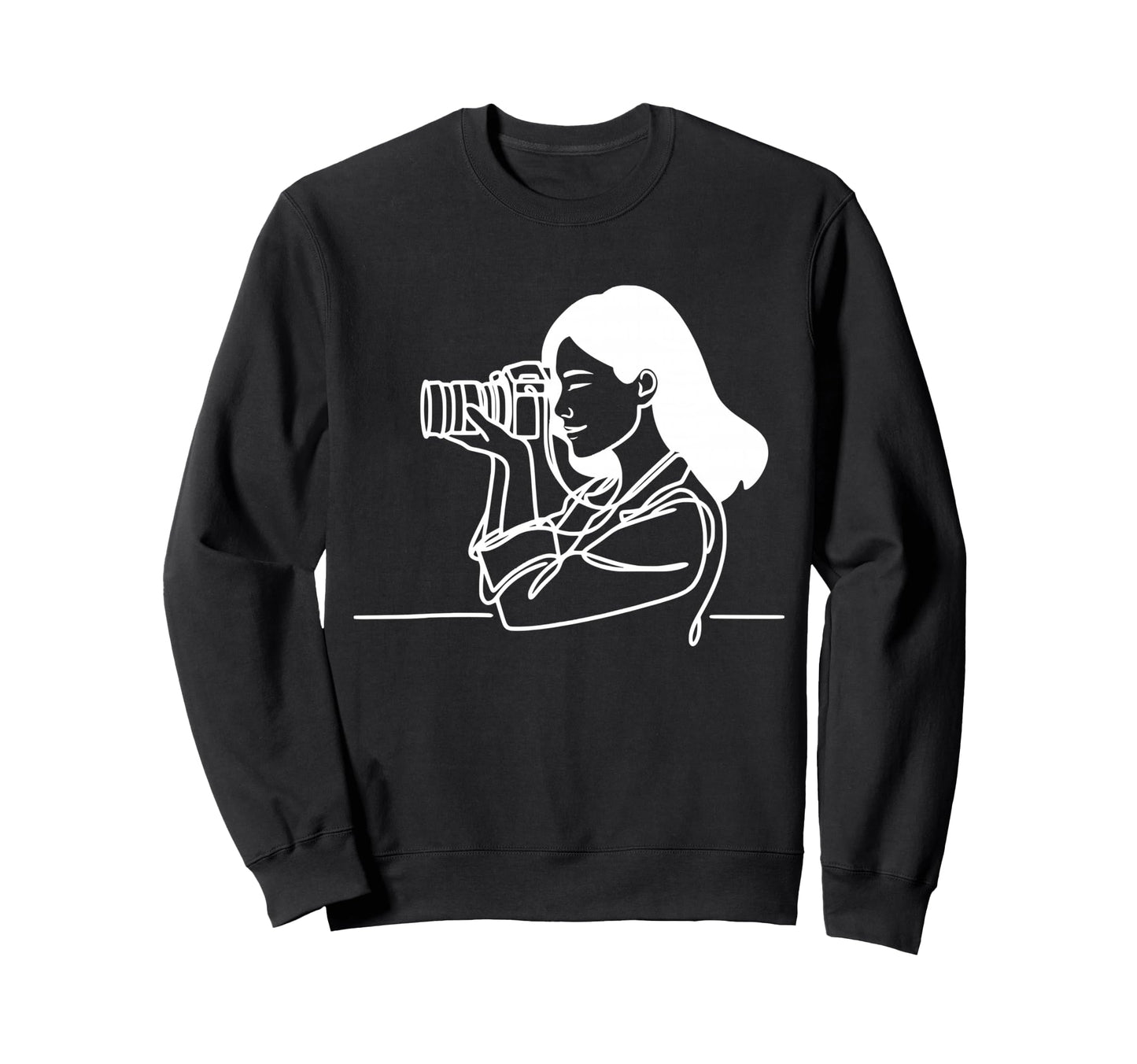 Camera Line Art Photography Sweatshirt - Streetwear Style Unisex - T-Shirt, Sweatshirt, Hoodie