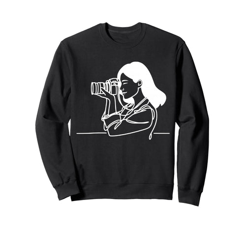 Camera Line Art Photography Sweatshirt - Streetwear Style Unisex - T-Shirt, Sweatshirt, Hoodie