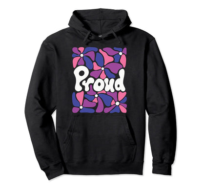 Proud Gender Fluid Pride Boho Flowers Hoodie - Streetwear Style for Adults - T-Shirt, Sweatshirt, Hoodie