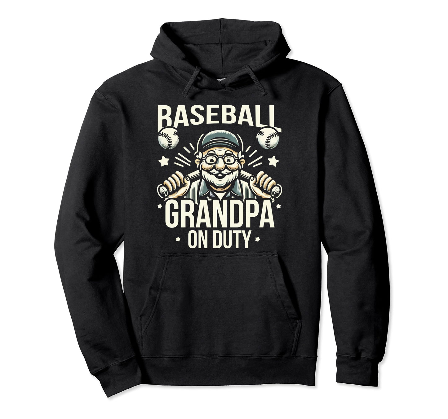 Baseball Grandpa Grandfather Gramps Hoodie - Graphic Print for Adults - T-Shirt, Sweatshirt, Hoodie