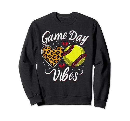 Bleached Softball Game Day Vibes Sweatshirt - Novelty Apparel Unisex - T-Shirt, Sweatshirt, Hoodie