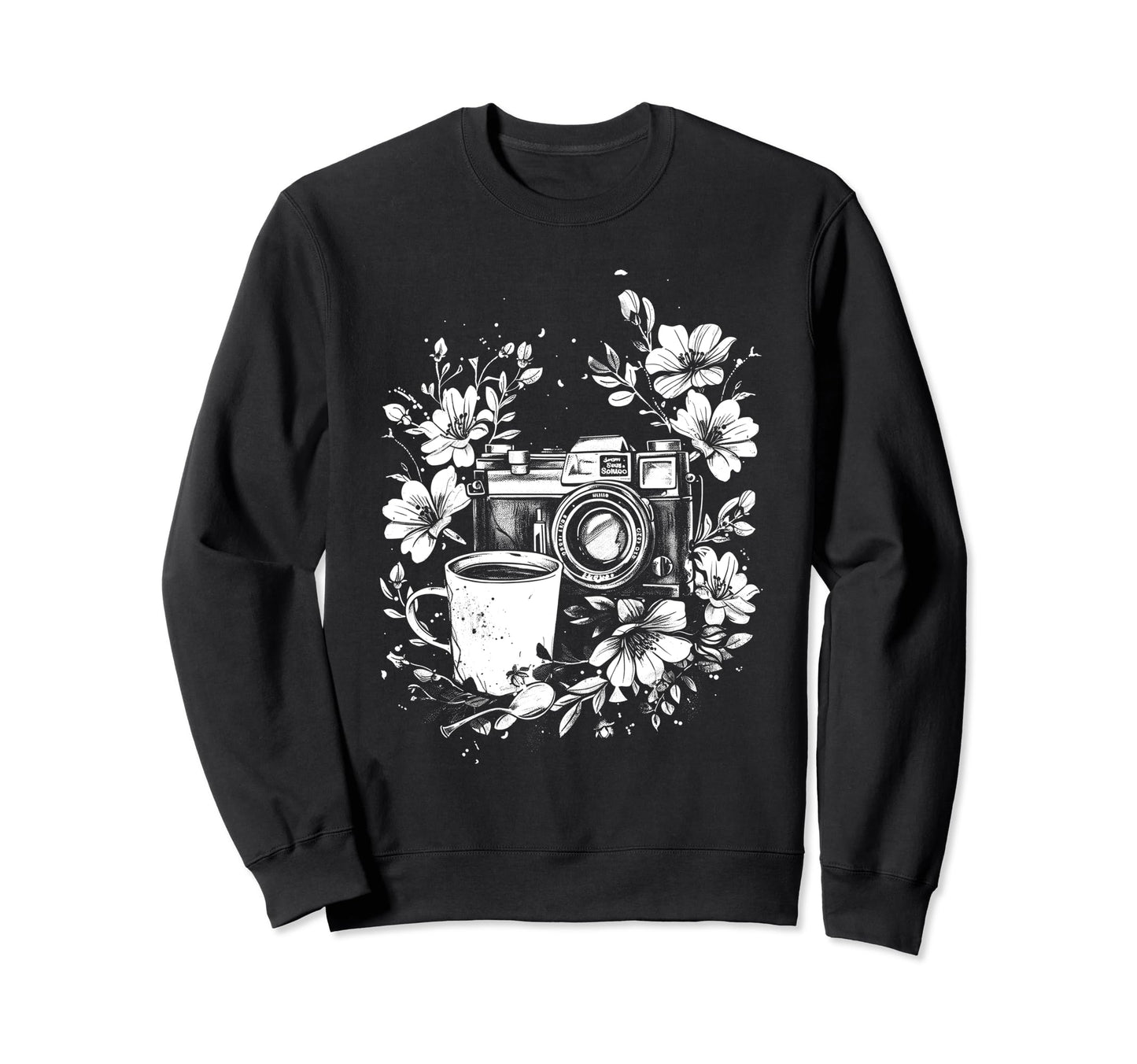 Photographer Coffee Camera Sweatshirt - Fun Novelty Design for Adults - T-Shirt, Sweatshirt, Hoodie
