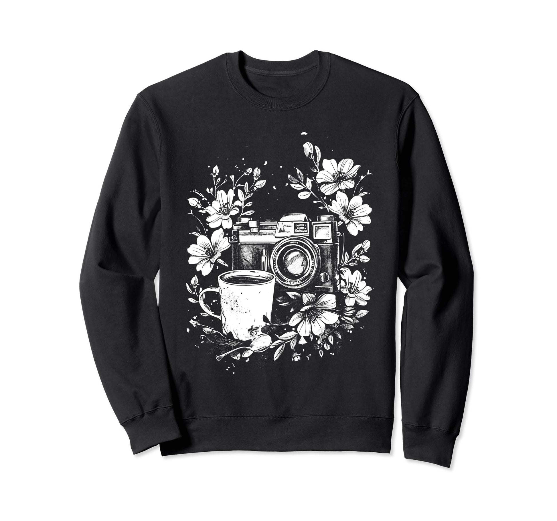 Photographer Coffee Camera Sweatshirt - Fun Novelty Design for Adults - T-Shirt, Sweatshirt, Hoodie
