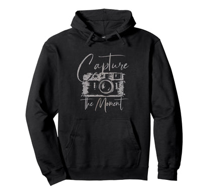 Capture Moment Photography Camera Hoodie - Novelty Apparel for Adults - T-Shirt, Sweatshirt, Hoodie