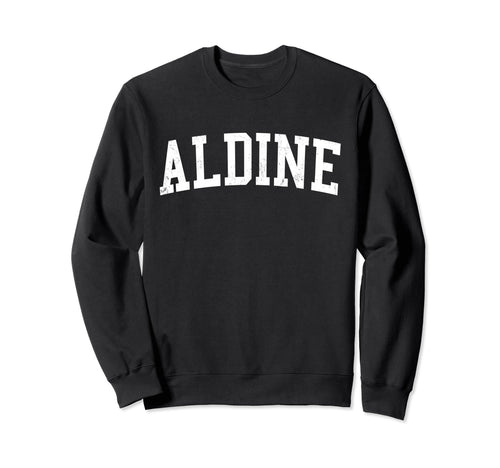 Aldine Tx Distressed White Varsity Sweatshirt - Trendy Graphic Unisex - T-Shirt, Sweatshirt, Hoodie