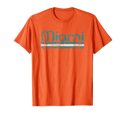 Miami Florida Weathered Stripe T-Shirt - Trendy Graphic for Adults - T-Shirt, Sweatshirt, Hoodie