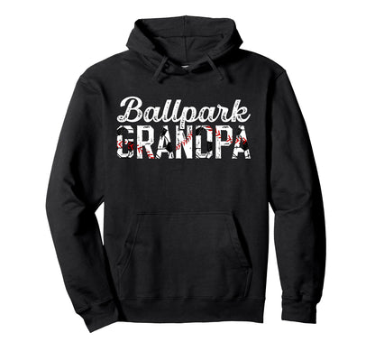 Ballpark Grandpa Baseball Soccer Hoodie - Fun Novelty Design for Adults - T-Shirt, Sweatshirt, Hoodie