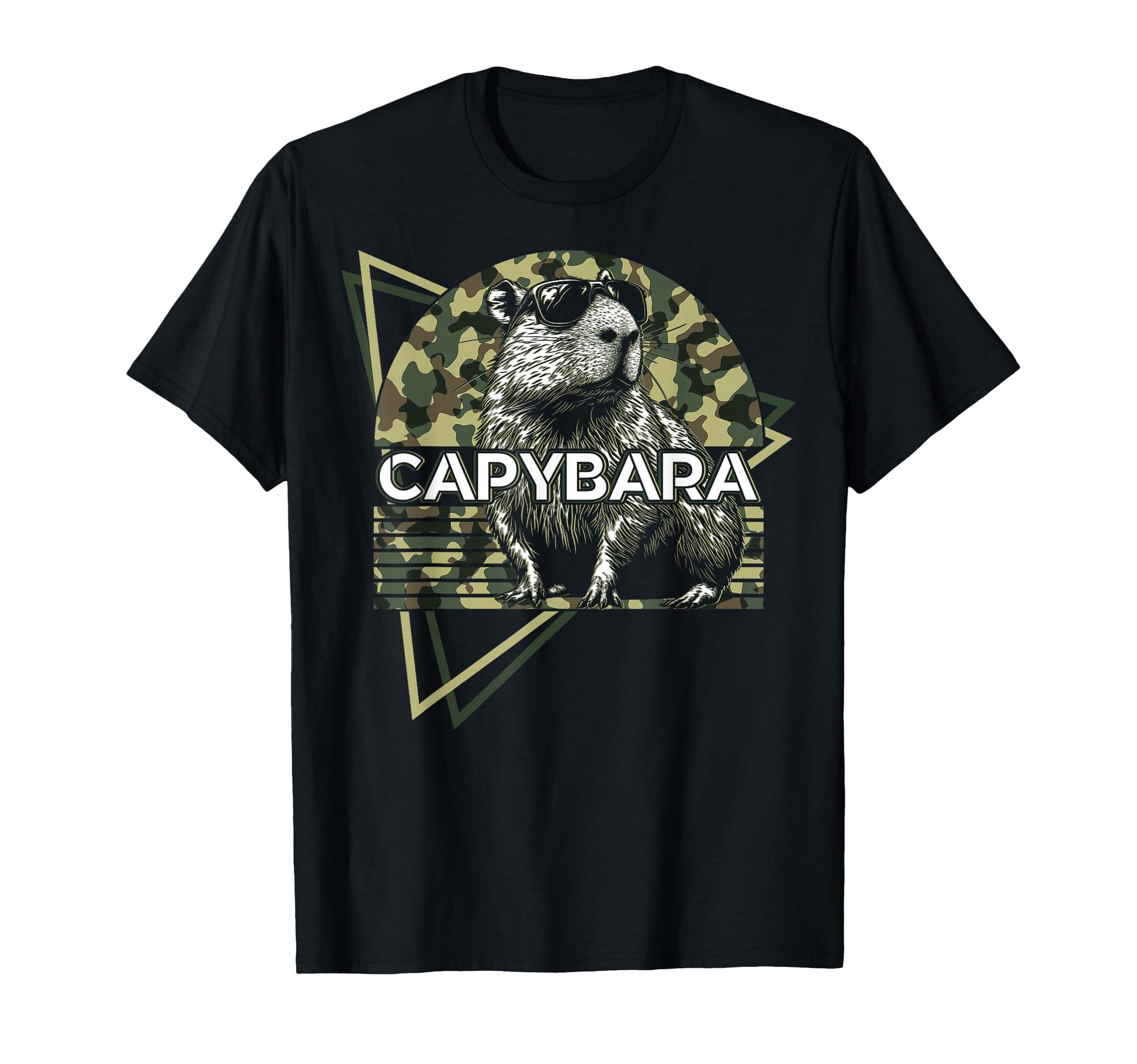 Capybara Capibara Sunglasses Camouflage T-Shirt - Graphic Print for Adults - T-Shirt, Sweatshirt, Hoodie
