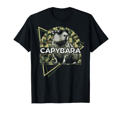 Capybara Capibara Sunglasses Camouflage T-Shirt - Graphic Print for Adults - T-Shirt, Sweatshirt, Hoodie