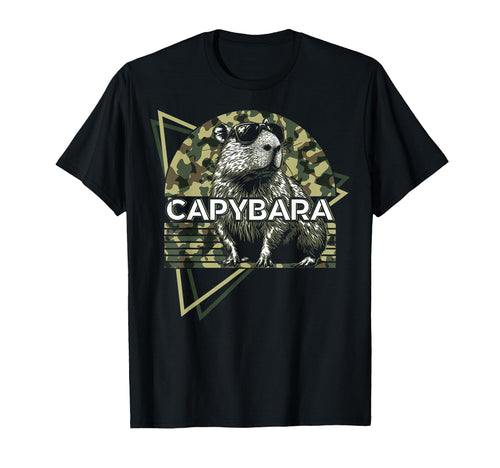 Capybara Capibara Sunglasses Camouflage T-Shirt - Graphic Print for Adults - T-Shirt, Sweatshirt, Hoodie