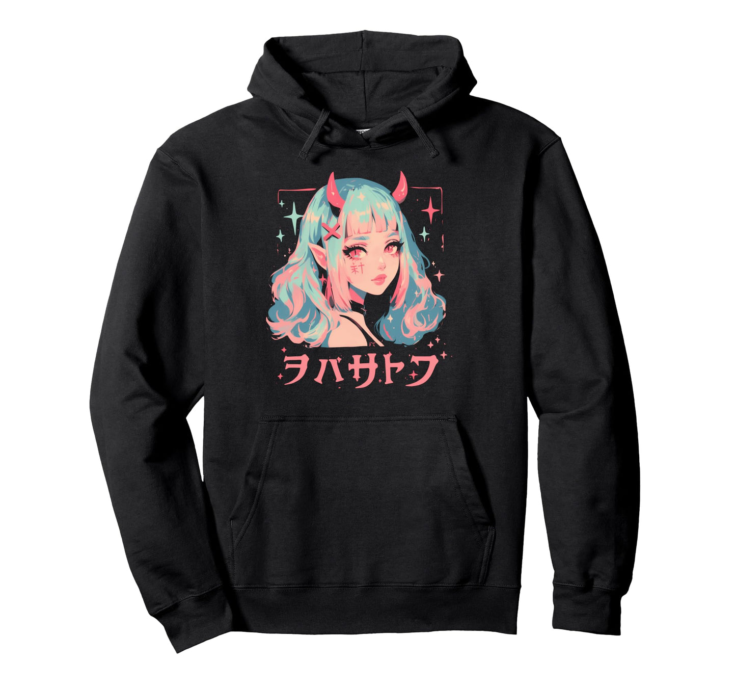 Goth Grunge Demon Anime Waifu Horror Alt Hoodie - Novelty Apparel Unisex - T-Shirt, Sweatshirt, Hoodie