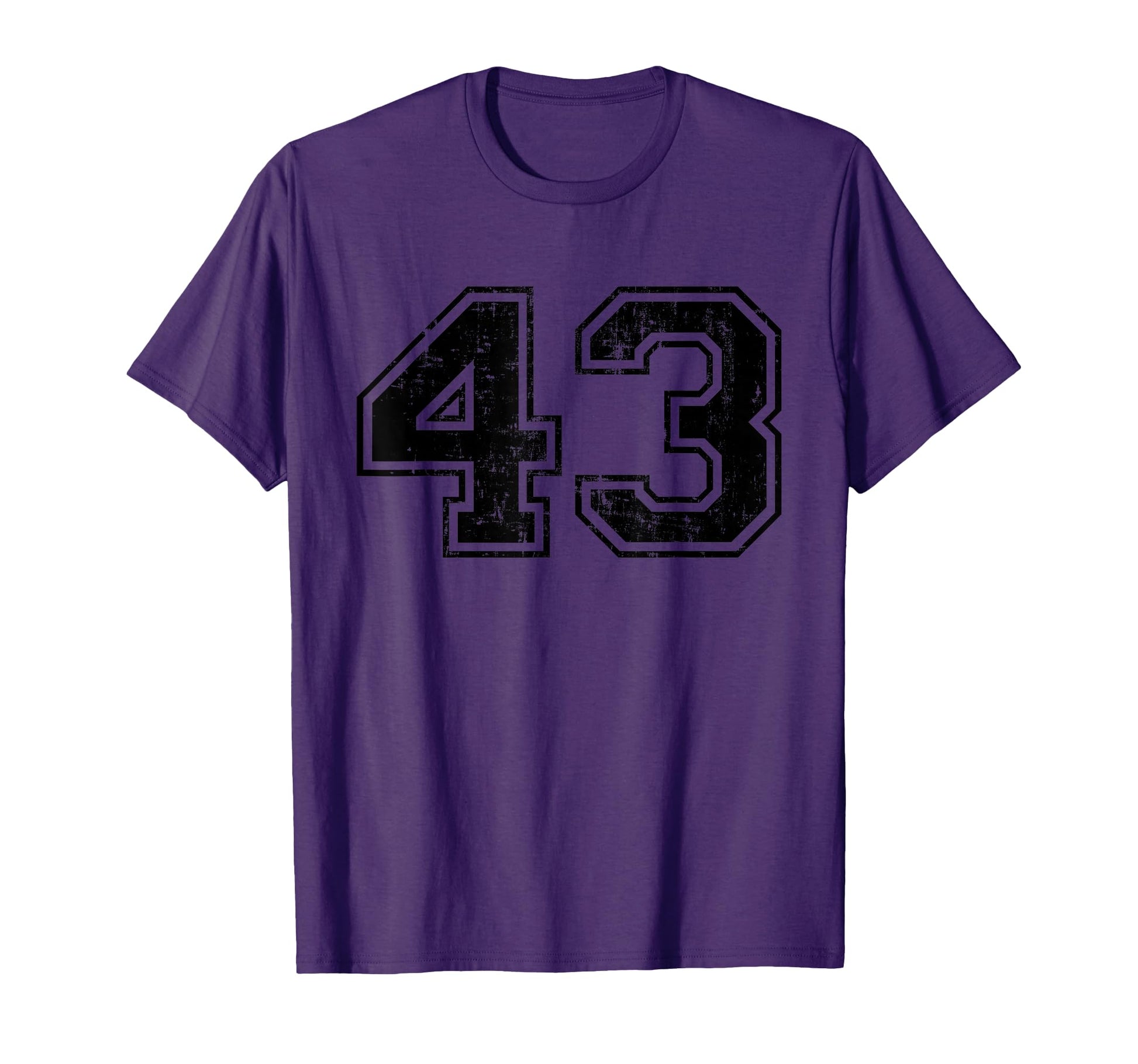 Number 43 Varsity Distressed Sport Team T-Shirt - Aesthetic Graphic Unisex - T-Shirt, Sweatshirt, Hoodie