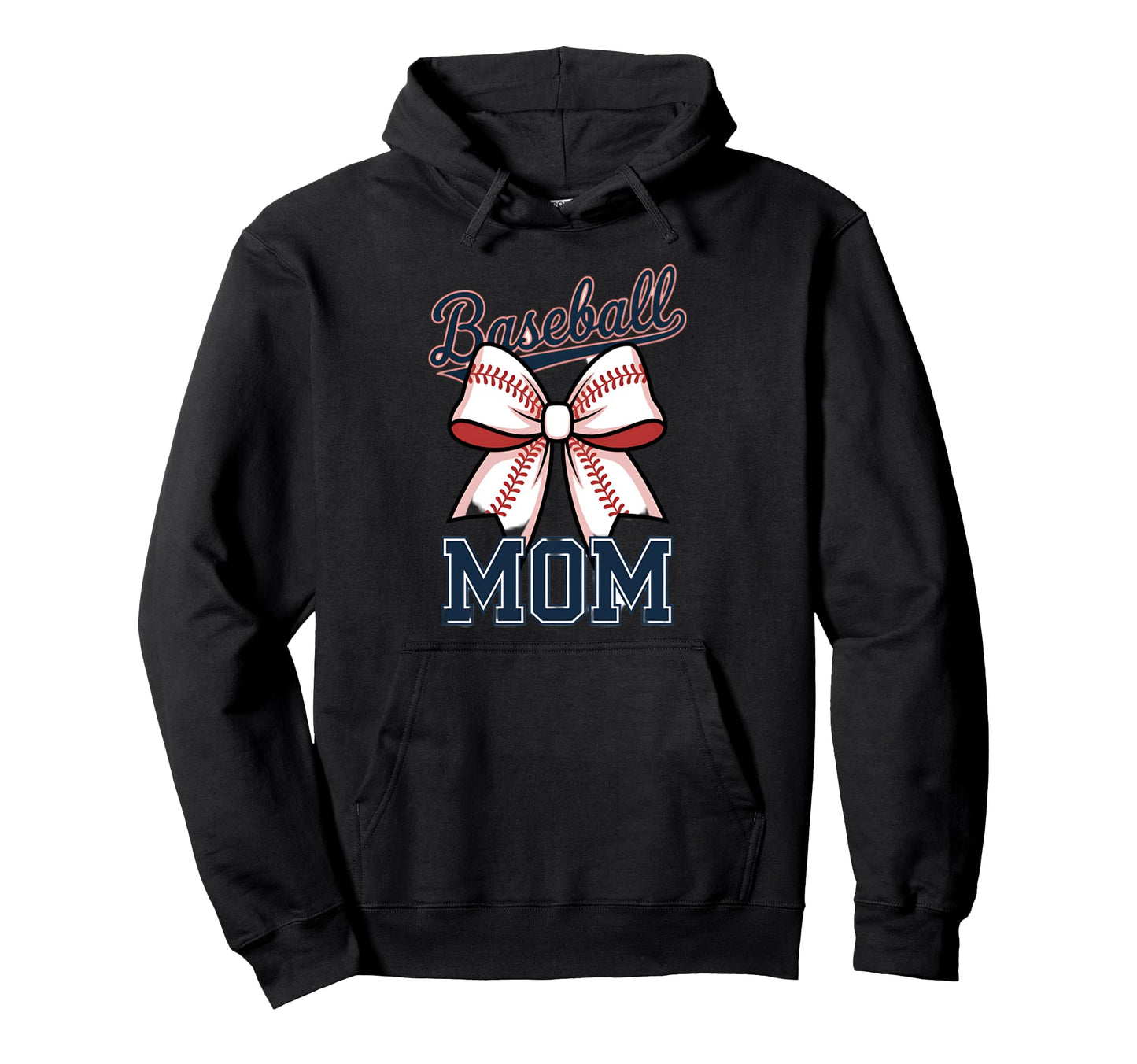 Baseball Mom Coquette Bow Hoodie - Graphic Print Unisex - T-Shirt, Sweatshirt, Hoodie