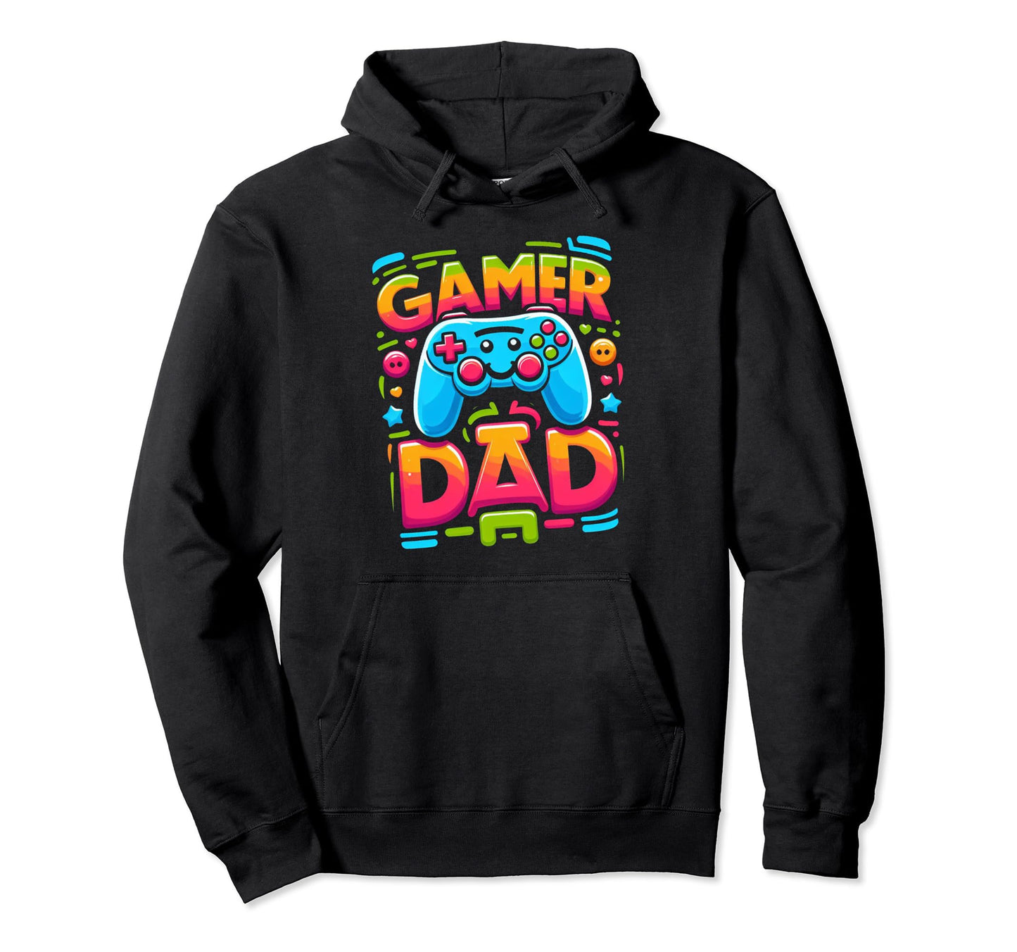 Gamer Dad Game Controller Gaming Video Hoodie - Graphic Print Men Women - T-Shirt, Sweatshirt, Hoodie