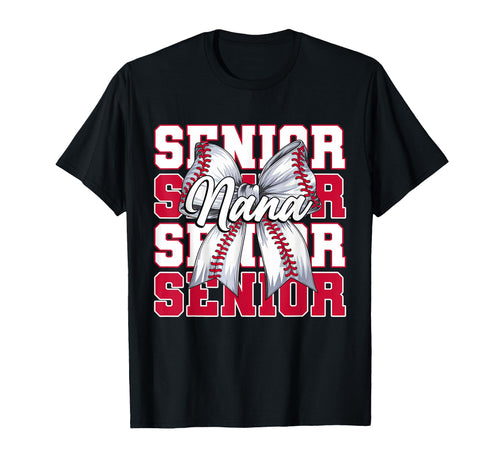 Baseball Nana Senior 2026 Coquette T-Shirt - Aesthetic Graphic for Adults - T-Shirt, Sweatshirt, Hoodie