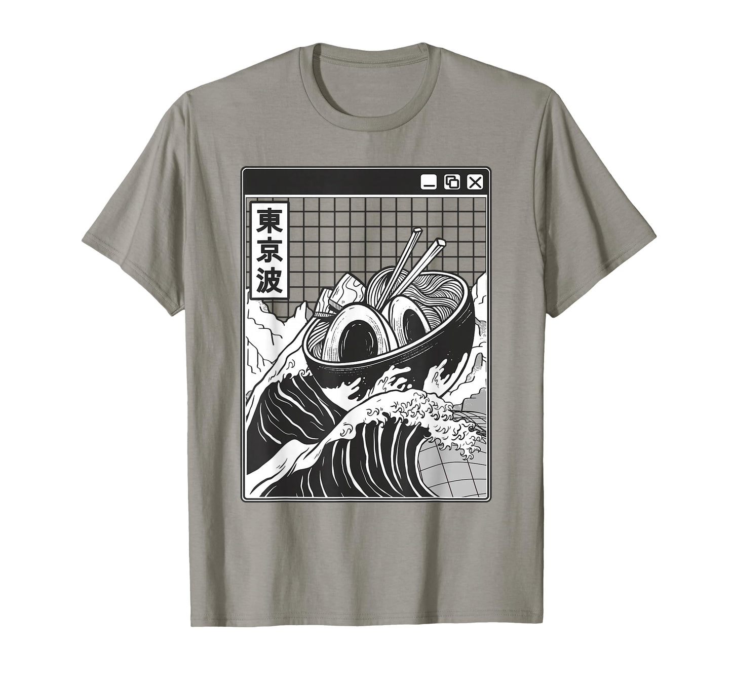 Ramen Bowl Surfing Kanagawa Wave T-Shirt - Custom Art Print Men Women - T-Shirt, Sweatshirt, Hoodie
