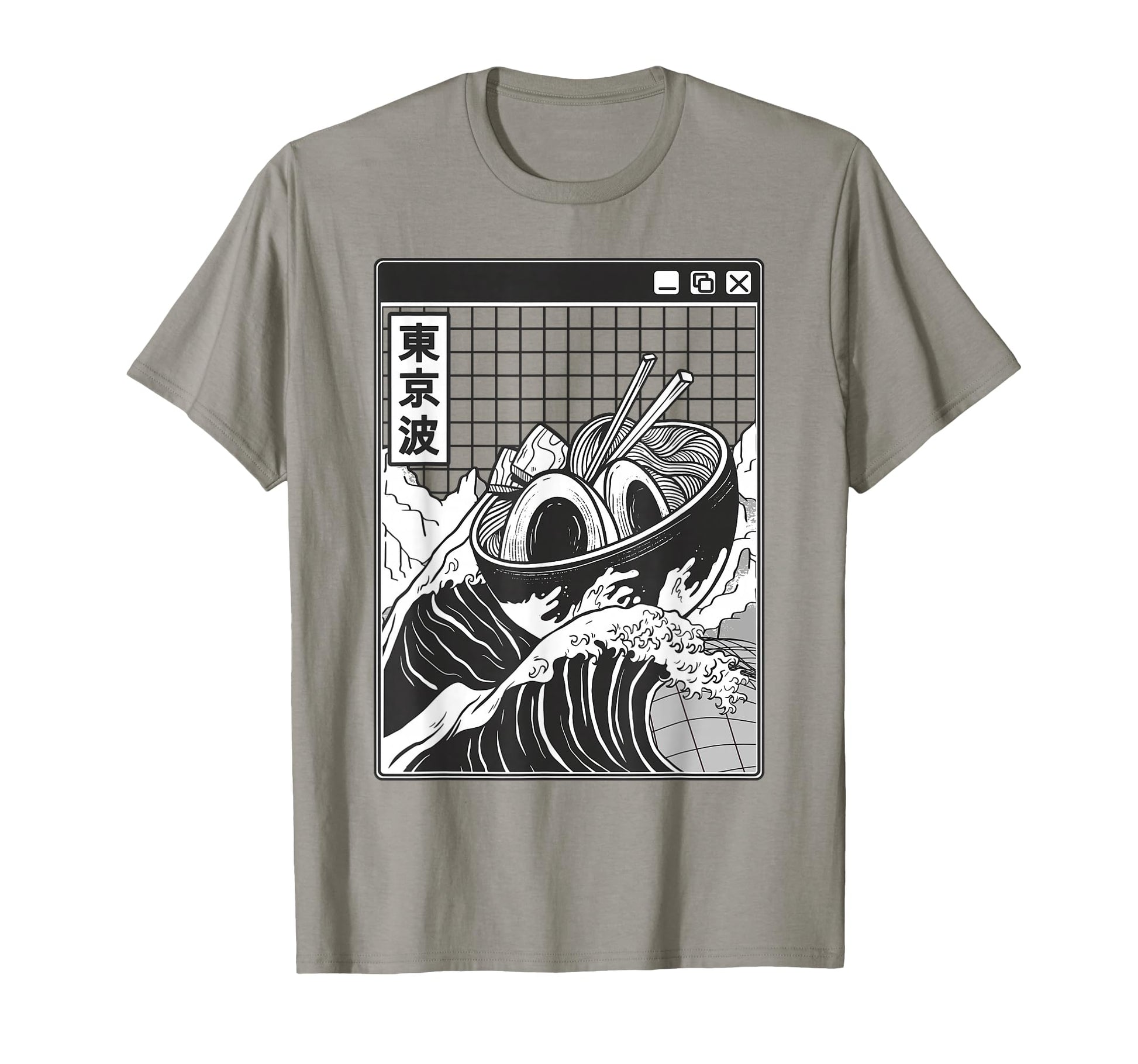 Ramen Bowl Surfing Kanagawa Wave T-Shirt - Custom Art Print Men Women - T-Shirt, Sweatshirt, Hoodie