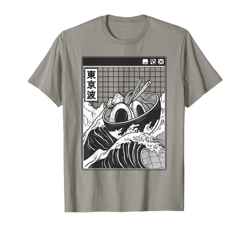 Ramen Bowl Surfing Kanagawa Wave T-Shirt - Custom Art Print Men Women - T-Shirt, Sweatshirt, Hoodie