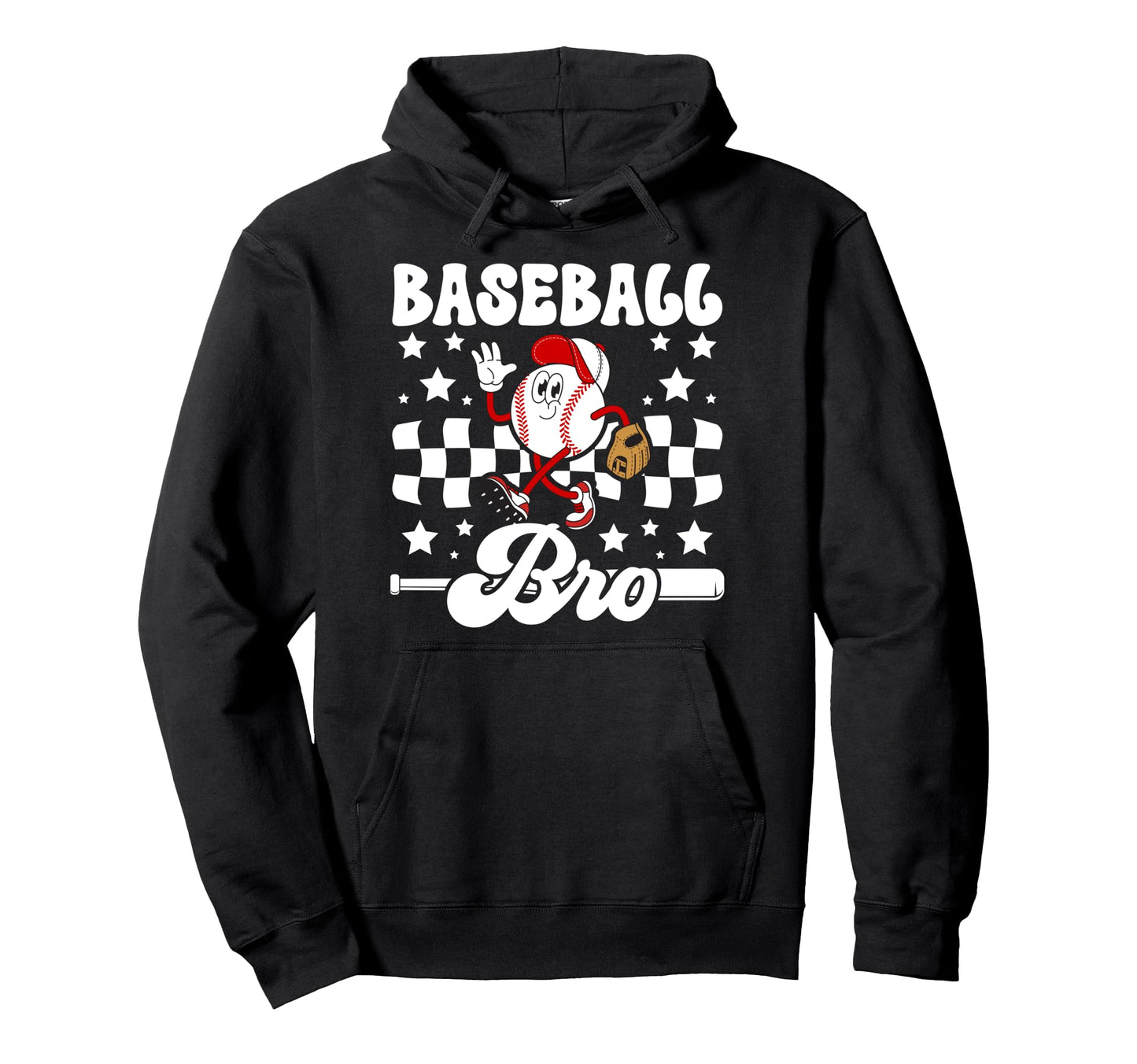 Baseball Bro Groovy Baseball Brother Hoodie - Graphic Print for Adults - T-Shirt, Sweatshirt, Hoodie