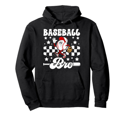 Baseball Bro Groovy Baseball Brother Hoodie - Graphic Print for Adults - T-Shirt, Sweatshirt, Hoodie