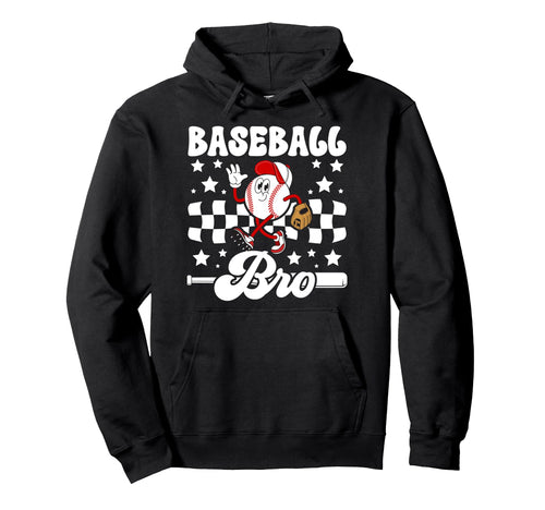 Baseball Bro Groovy Baseball Brother Hoodie - Graphic Print for Adults - T-Shirt, Sweatshirt, Hoodie