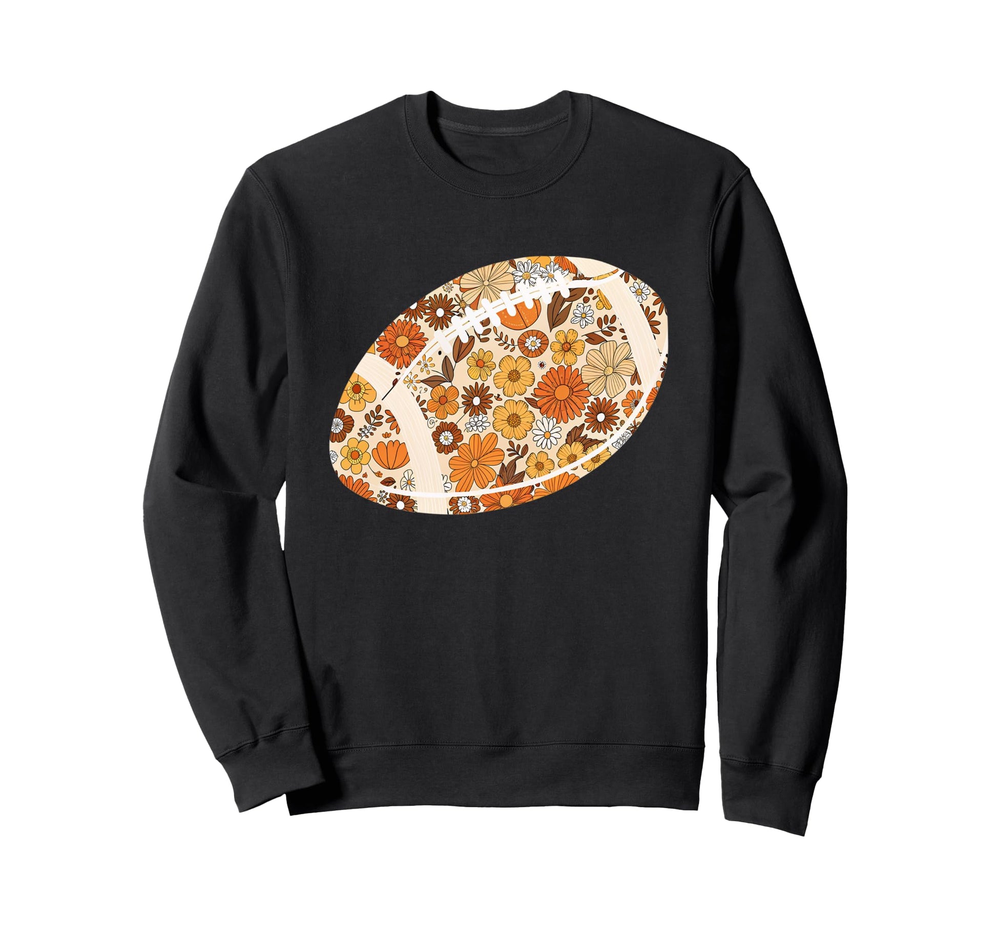 Floral Football Mom Fall Flower Sweatshirt - Unique Graphic Men Women - T-Shirt, Sweatshirt, Hoodie