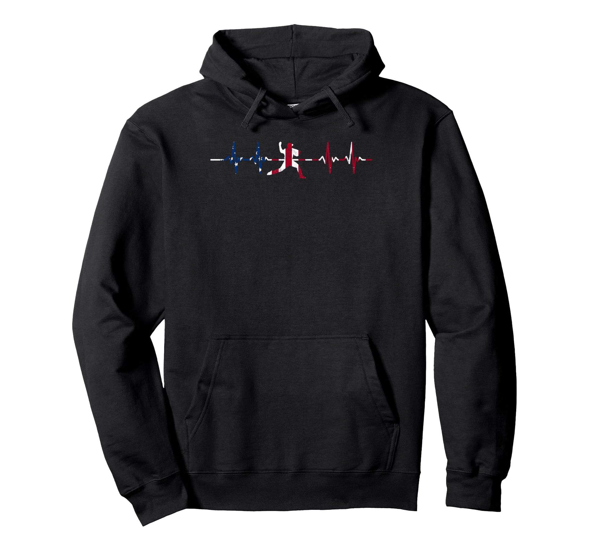 Baseball Heartbeat Us Flag Player Hoodie - Streetwear Style for Adults - T-Shirt, Sweatshirt, Hoodie