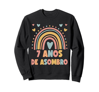 7 Year Old Boho Rainbow 7Th Sweatshirt - Casual Everyday Wear Unisex - T-Shirt, Sweatshirt, Hoodie