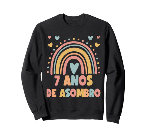 7 Year Old Boho Rainbow 7Th Sweatshirt - Casual Everyday Wear Unisex - T-Shirt, Sweatshirt, Hoodie