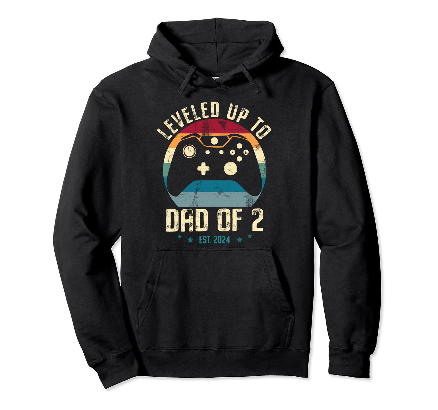 I Leveled Up To Dad 2 Daddy Again 2024 Hoodie - Graphic Print for Adults - T-Shirt, Sweatshirt, Hoodie