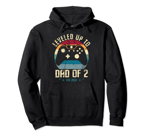 I Leveled Up To Dad 2 Daddy Again 2024 Hoodie - Graphic Print for Adults - T-Shirt, Sweatshirt, Hoodie