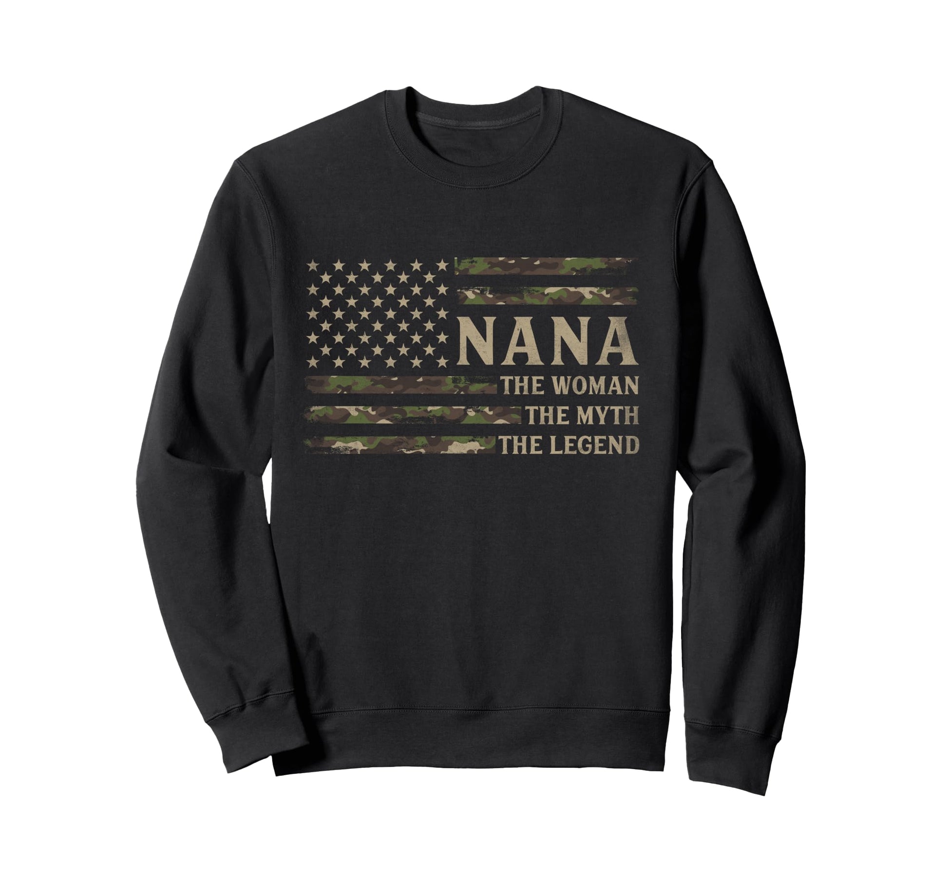 Nana Myth Legend Camo Usa Flag Sweatshirt - Graphic Print for Adults - T-Shirt, Sweatshirt, Hoodie