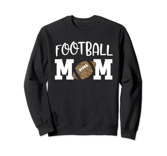 Football Mom Leopard Gift Mama Game Sweatshirt - Aesthetic Graphic Unisex - T-Shirt, Sweatshirt, Hoodie