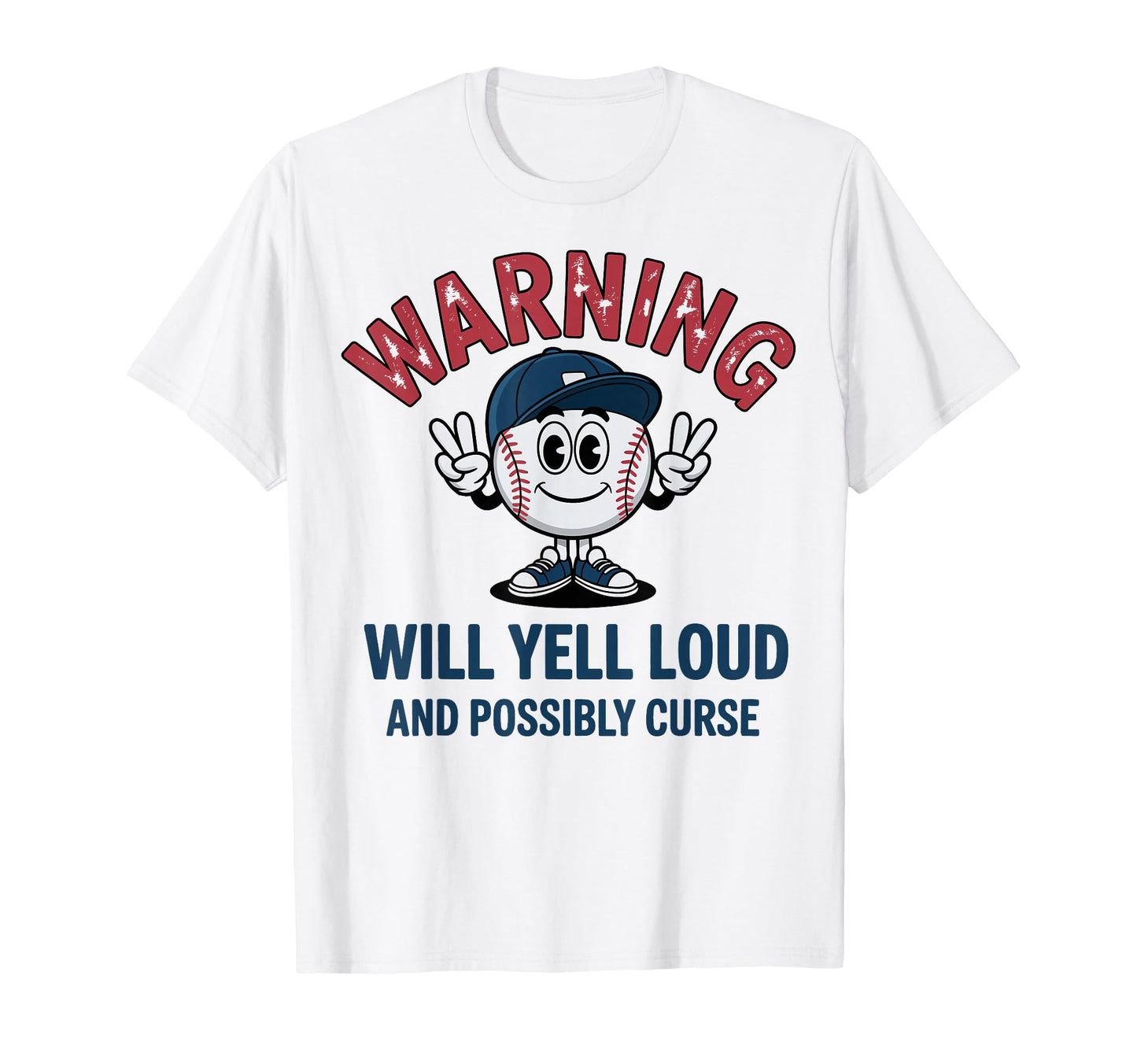 Baseball Warning Will Yell Loud T-Shirt - Trendy Graphic for Adults - T-Shirt, Sweatshirt, Hoodie