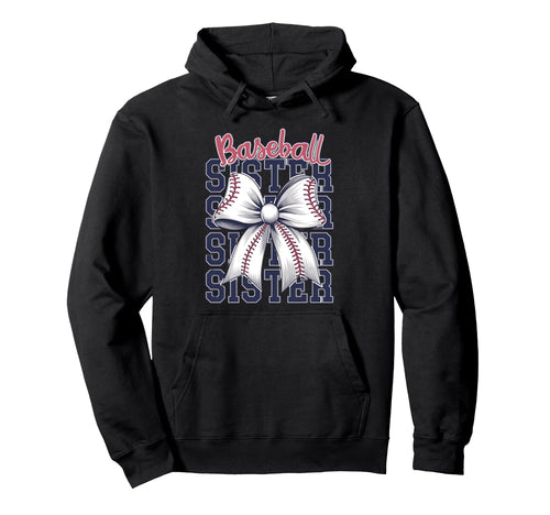 Baseball Sister Coquette Bow Hoodie - Aesthetic Graphic Men Women - T-Shirt, Sweatshirt, Hoodie