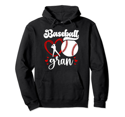 Baseball Gran Grandma Gran Baseball Hoodie - Trendy Graphic for Adults - T-Shirt, Sweatshirt, Hoodie