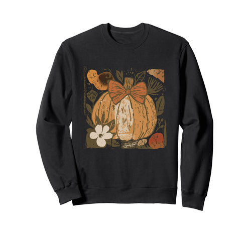 Boho Pumpkin Floral Halloween Fall Sweatshirt - Custom Art Print Unisex - T-Shirt, Sweatshirt, Hoodie
