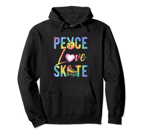 Peace Love Skate Roller Skating Peace Hoodie - Minimalist Print for Adults - T-Shirt, Sweatshirt, Hoodie