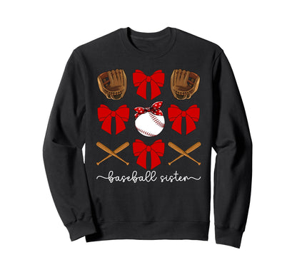 Baseball Sister Coquette Sister Sweatshirt - Trendy Graphic Men Women - T-Shirt, Sweatshirt, Hoodie