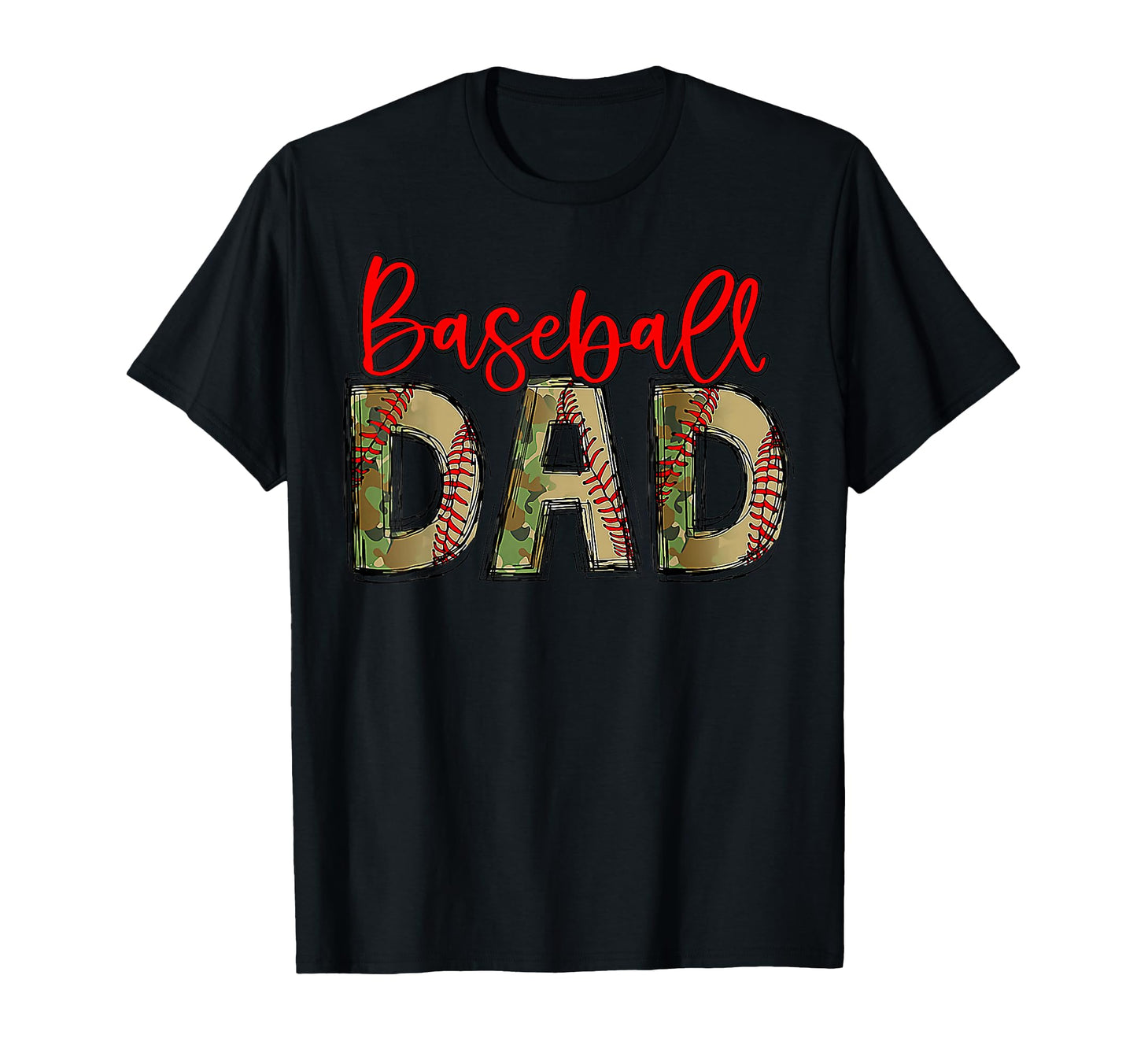 Baseball Dad Camo Flag Fathers Day T-Shirt - Fun Novelty Design Unisex - T-Shirt, Sweatshirt, Hoodie