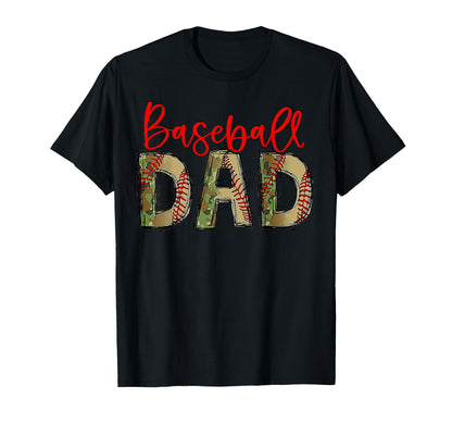 Baseball Dad Camo Flag Fathers Day T-Shirt - Fun Novelty Design Unisex - T-Shirt, Sweatshirt, Hoodie