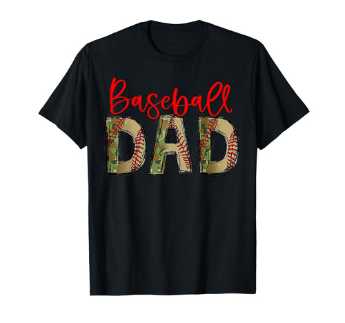 Baseball Dad Camo Flag Fathers Day T-Shirt - Fun Novelty Design Unisex - T-Shirt, Sweatshirt, Hoodie