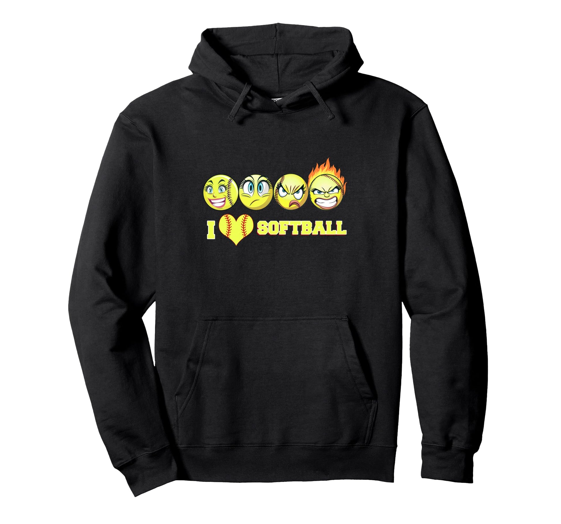 Funny Novelty Womens Softball Happy Hoodie - Custom Art Print Men Women - T-Shirt, Sweatshirt, Hoodie