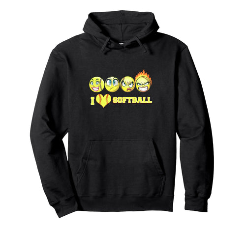 Funny Novelty Womens Softball Happy Hoodie - Custom Art Print Men Women - T-Shirt, Sweatshirt, Hoodie