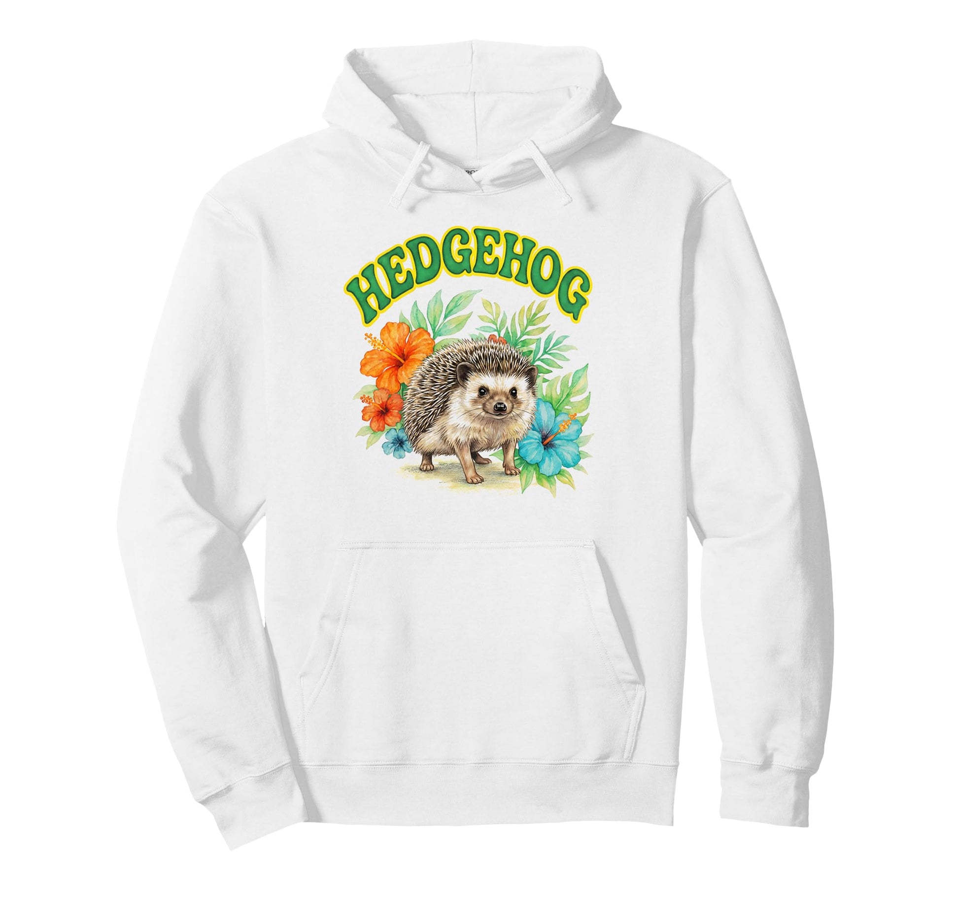 Hedgehog Groovy Floral Hedgehog Hoodie - Aesthetic Graphic Unisex - T-Shirt, Sweatshirt, Hoodie
