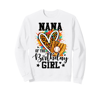 Nana Birthday Baseball Colorful Sweatshirt - Minimalist Print for Adults - T-Shirt, Sweatshirt, Hoodie