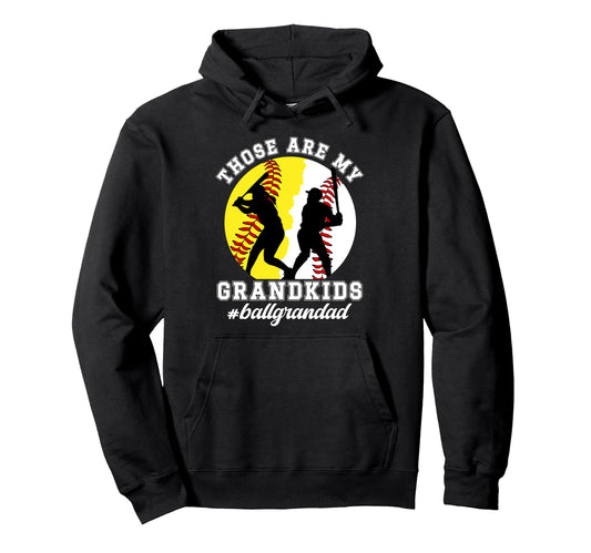 Ball Grandad Proud Baseball Softball Hoodie - Novelty Apparel Men Women - T-Shirt, Sweatshirt, Hoodie