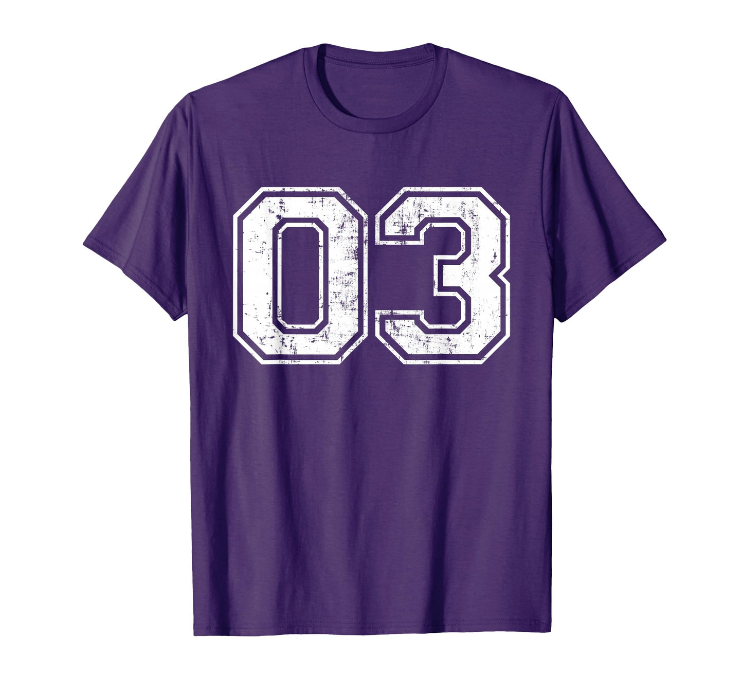 Number 03 Varsity Distressed T-Shirt - Casual Everyday Wear for Adults - T-Shirt, Sweatshirt, Hoodie